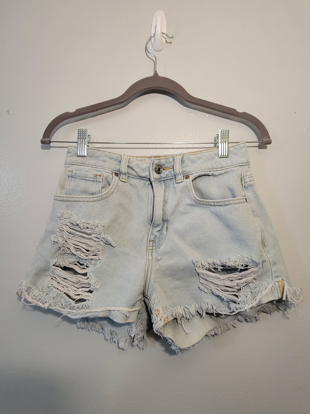 Light Wash Distressed Denim Women’s Shorts